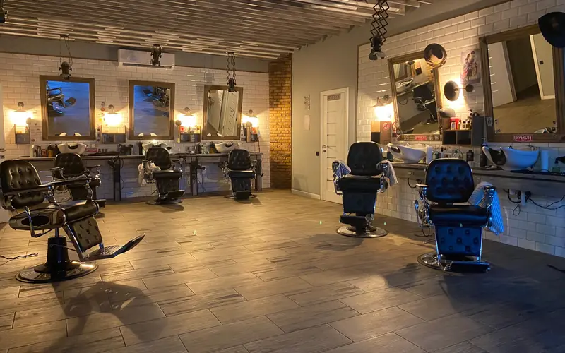 Intérieur d'un salon de coiffure