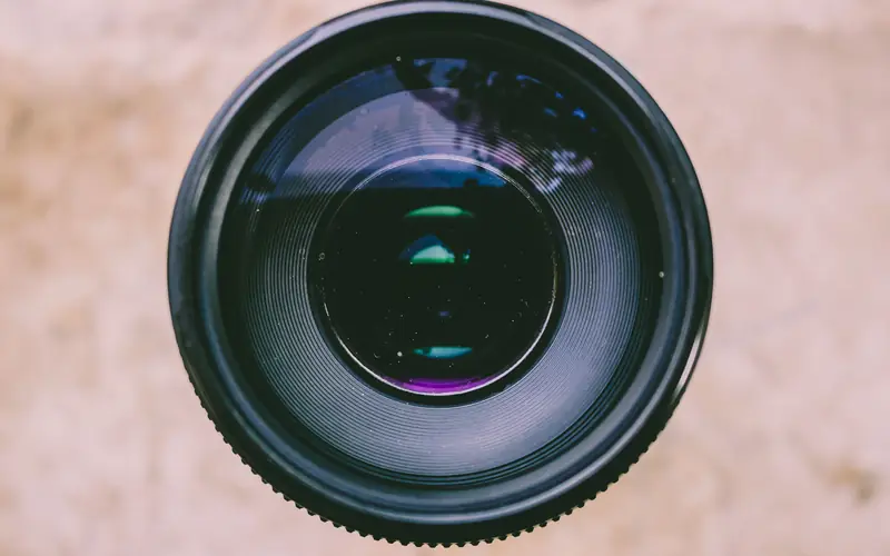 Objectif d'appareil photo vu de face