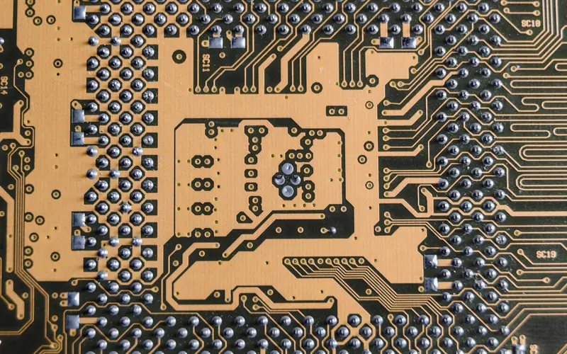 Circuit imprimé vu de près